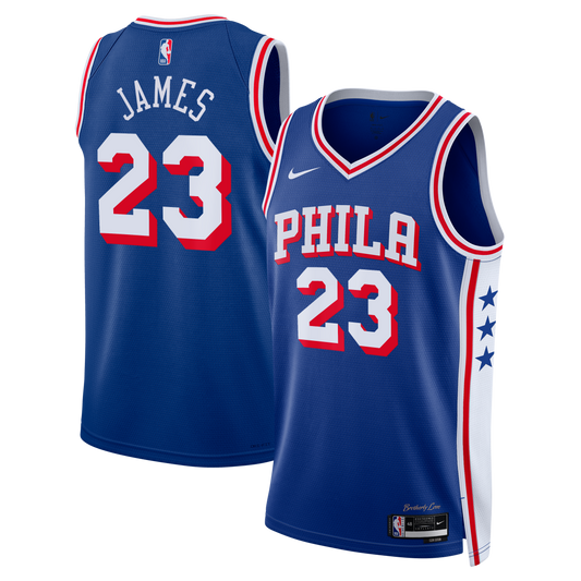 Philadelphia 76ers Nike Icon Edition Swingman Jersey - Royal - Lebron James - Unisex